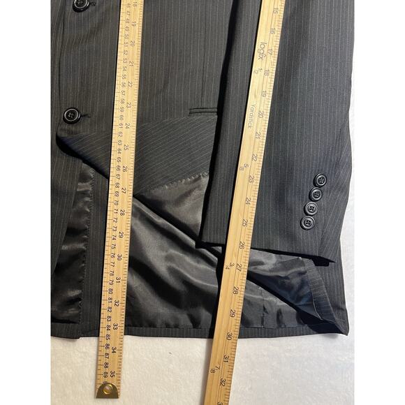 Haggar Suit Up 46L Dark Gray Multi-Stripe Mens Blazer Suit Jacket - Picture 15 of 16